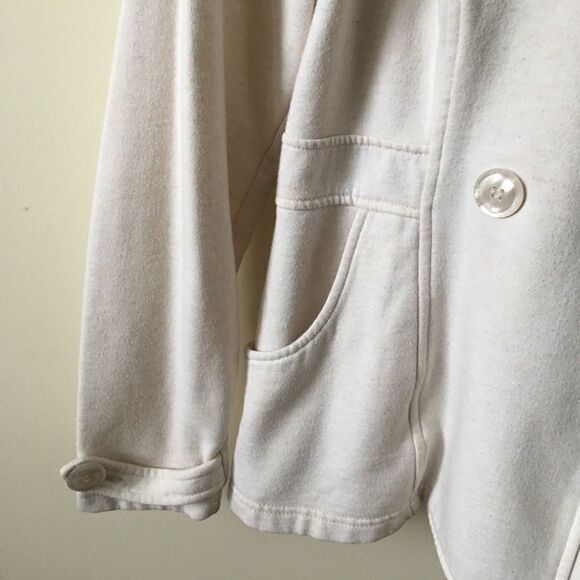 Women's GUESS Jacket Small Tan Beige Hooded Coat Fall Preppy Minimal 2013 Unique - Picture 5 of 7